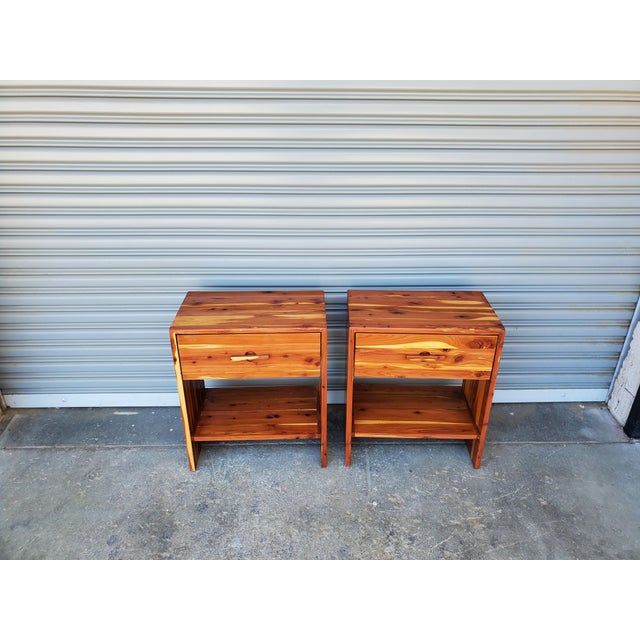 Cabin 1980s Solid Wood Night Stands For Sale - Image 3 of 12