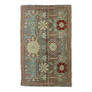 Gray Blue 20th Century Antique Persian Oriental Rug Mat Size Rug For Sale