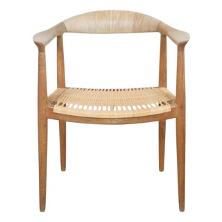 JH501 The Chair in Oak and Wicker by Hans Wegner, 1960s For Sale