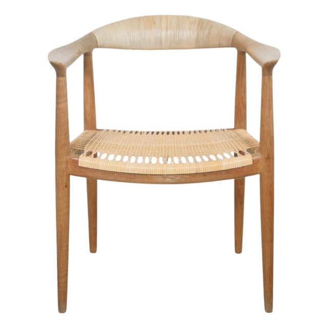 JH501 The Chair in Oak and Wicker by Hans Wegner, 1960s For Sale
