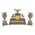 1800's Antique French Napoleon Iii, Marble, Mantel, Clock & Garnitures, Set of 3 For Sale