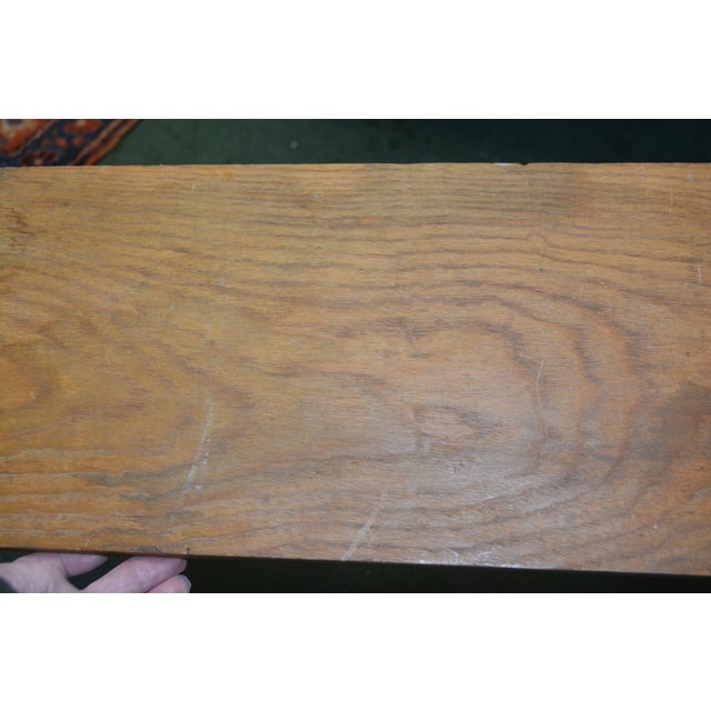 1960s Mid Century Wood Stick & Ball Shelf 24" Wall Mount Brass Finials / Round Beehive Balls For Sale - Image 9 of 18