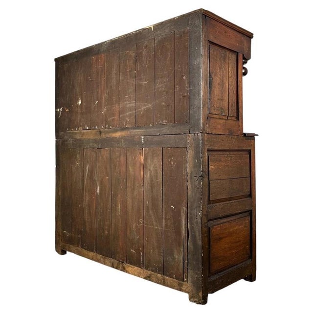 Antique Mid-18th Century Welsh Oak Deuddarn Food Cupboard For Sale - Image 12 of 13