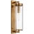 Modern Kelly Wearstler for Visual Comfort Signature Liaison Large Bracketed Outdoor Wall Sconce in Antique-Burnished Brass with Clear Glass For Sale - Image 3 of 3