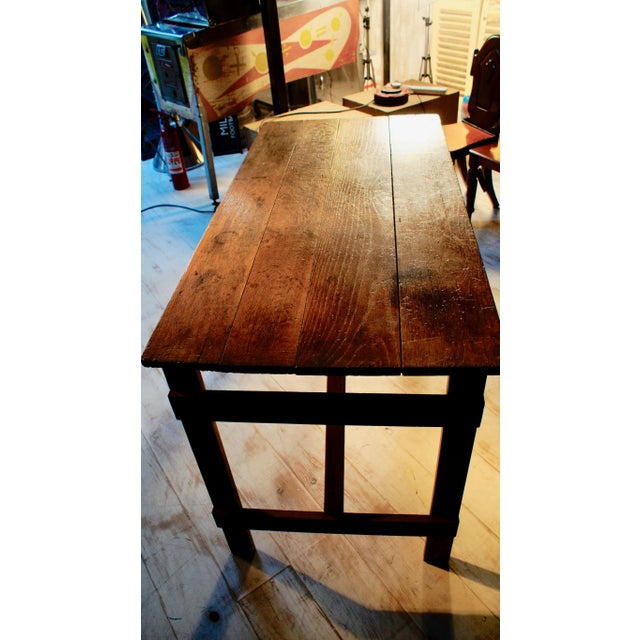 Vintage Oak Worktable For Sale - Image 9 of 12