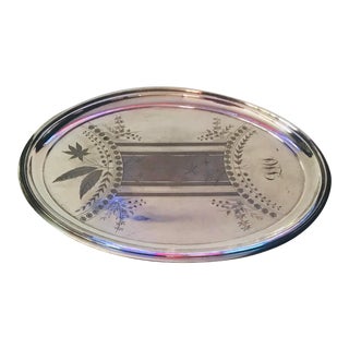Antique Aesthetic Movement Silverplate Tray For Sale