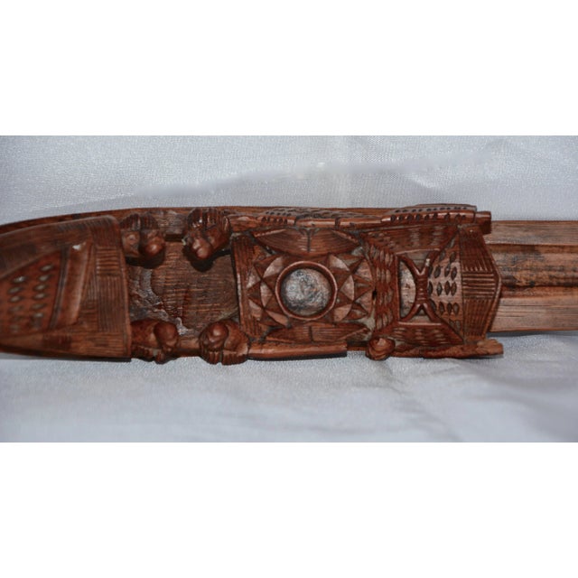 Hand-Carved Sampan Incense Burner in Teak For Sale - Image 4 of 8