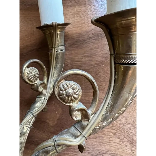 Early 21st Century Solid Cast Bronze Sconces - a Pair For Sale - Image 5 of 8