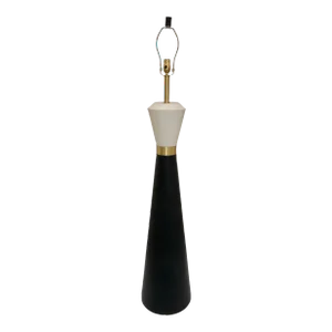 Currey & Co. Modern Black and White Leather Floor Lamp Prototype