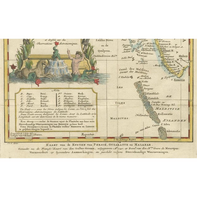 Hand-Colored Map of Persia, Gujarat and Malabar Coasts, 1773 For Sale - Image 6 of 10