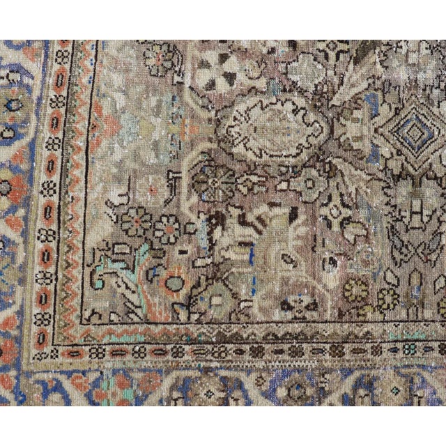 Square Antique Persian Sultanabad-Mahal Rug With All-Over Sub-Geometric Design For Sale In Atlanta - Image 6 of 12