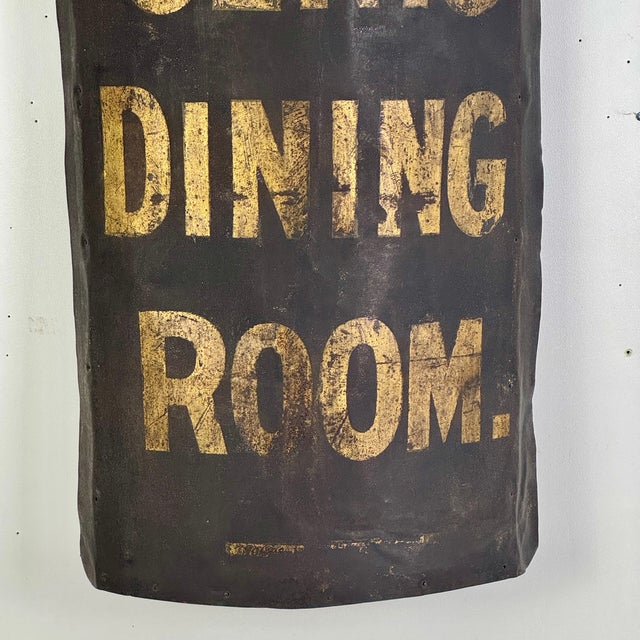Mid 19th Century Rare to Market Civil War Era Metal Sign Advertising "Ladies and Gents Dinning Room" in Black & Gold For Sale - Image 5 of 11