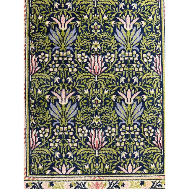 William Morris 1980s Limited Edition William Morris “The Lily” Rug 2'3" X 4'6" For Sale - Image 4 of 7