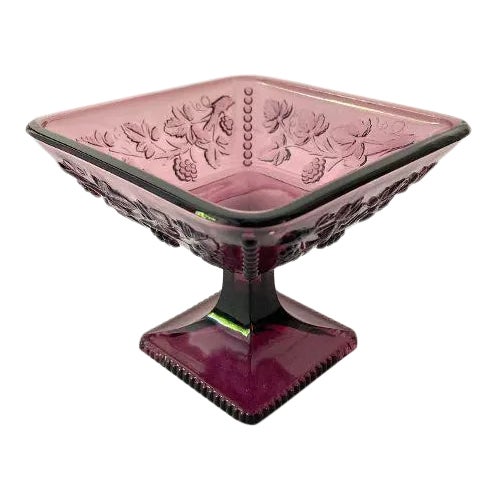 1970s Purple Glass Grape Design Decorative Bowl For Sale
