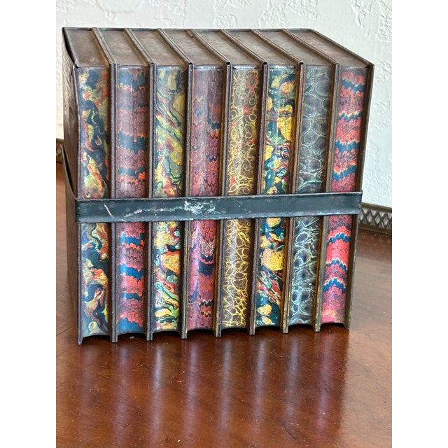 Metal Early 1900s Faux Books Biscuit Tin For Sale - Image 7 of 7