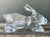 This vintage Lucite rabbit planter is a brilliant example of Mid-Century Modern sculptural design, blending whimsical...