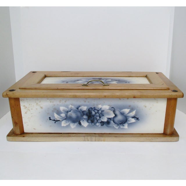 Antique Wood Tile Bread Box Chairish