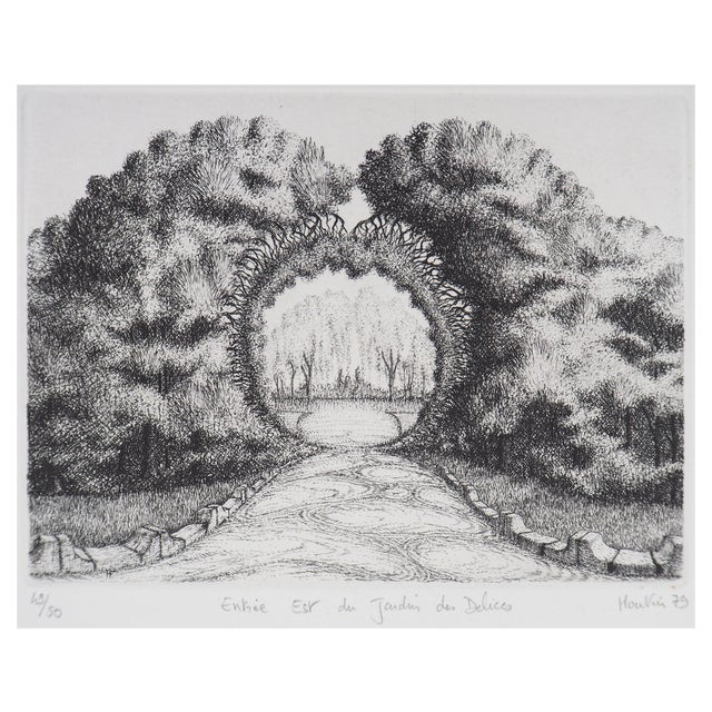 François Houtin, East Entrance of the Garden of Delights, Engraving For Sale