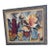 1990s Large Original Signed Oil Painting — Post-Cubist Figural Still Life — Ornate Silver Frame For Sale