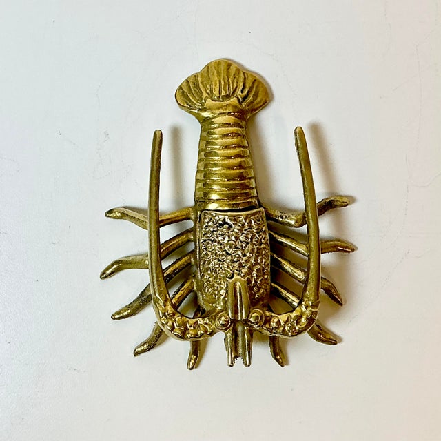 Hollywood Regency 1960s Vintage Coastal Hollywood Regency Boho Chic Brass Lobster Box For Sale - Image 3 of 14