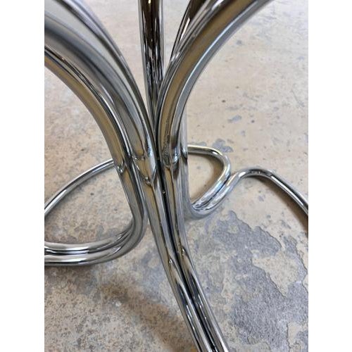 Round Dining Table in Smoked Glass and Chrome by Gastone Rinaldi For Sale - Image 9 of 11
