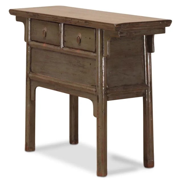 Grey Lacquer Two Drawer Side Table, 1920s For Sale - Image 4 of 6