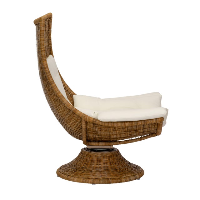 Not Yet Made - Made To Order Healdsburg Swivel Chair in Natural Wicker Rattan For Sale - Image 5 of 9