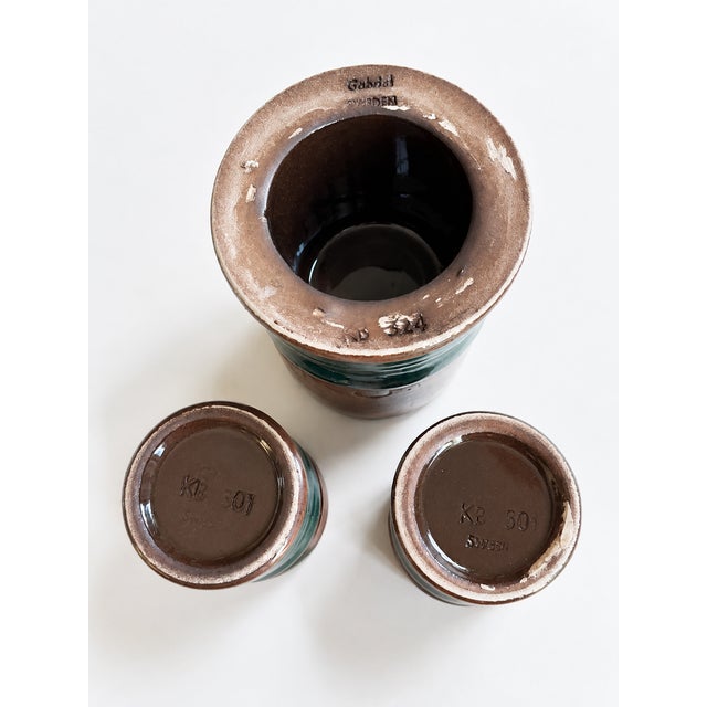 1970s Scandinavian Modern Model KB 301 Candlesticks in Ceramic from Gabriel Sweden Rings, 1970s, Set of 3 For Sale - Image 5 of 7