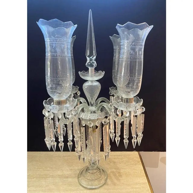 This monumental pair of Baccarat attributed Regency style girandoles dates from the late 19th to early 20th century. They...