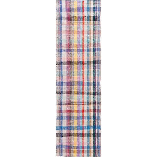 Vintage Flat-Weave Wool Runner 4 X 13 For Sale