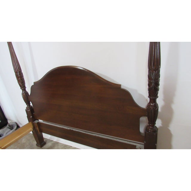 Queen Size Poster Bed Carved James Sterling Cherry For Sale - Image 4 of 6