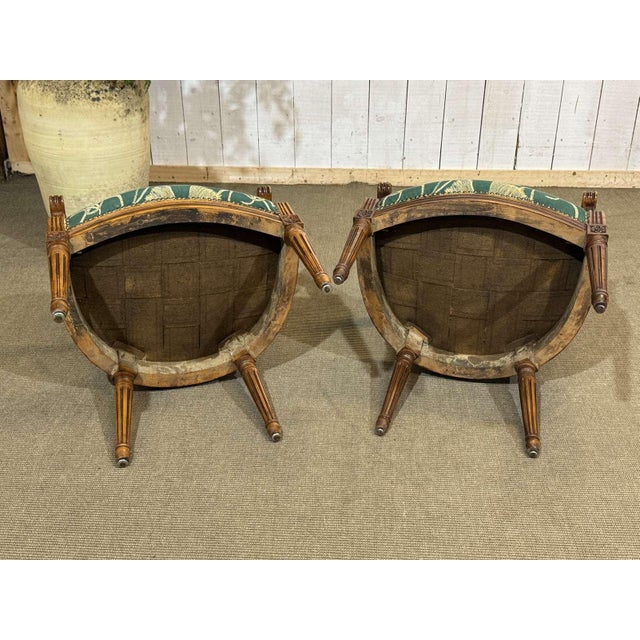 Louis XVI Style Beechwood Armchairs, 1800s, Set of 2 For Sale - Image 15 of 18