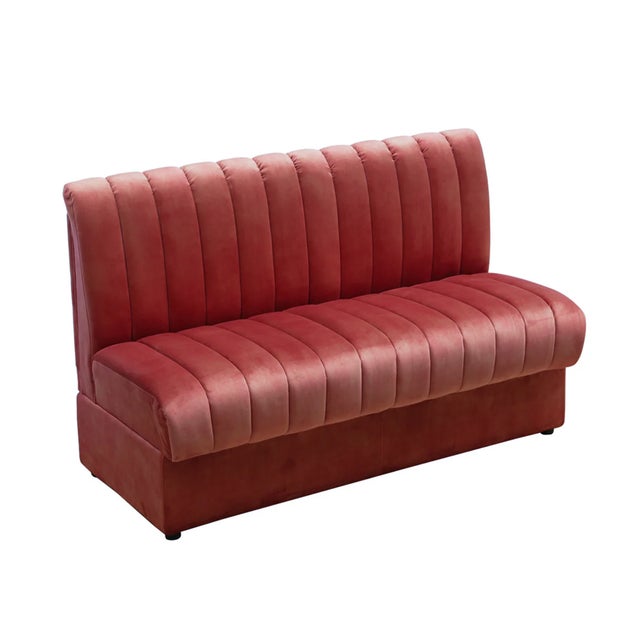 Contemporary Matthew Izzo Home Estelle Berry Velvet Straight Banquette Sofa For Sale - Image 3 of 4