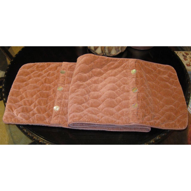2000s Bella Notte Rouge Velvet Quilted Pillow Cover For Sale - Image 4 of 13