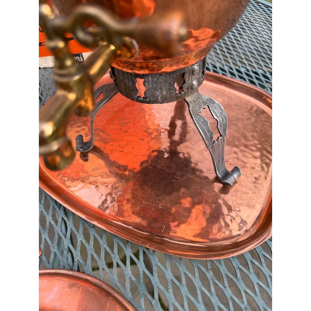 Metal Vintage 1960s Stöckli Swiss Copper Samovar With Burner and Original Box For Sale - Image 7 of 17