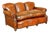 Antique Edwardian Hand Dyed Whisky Brown Sofa, 1890s For Sale