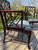 Baker Furniture Company Air of Baker Chinoiserie Lacquered Lounge Chairs With Geometric Lattice Backs & Upholstered Seats For Sale - Image 4 of 18