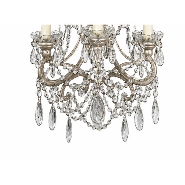 Italian Mid-20th Century Italian Crystal Beaded Wall Sconces - a Pair For Sale - Image 3 of 9