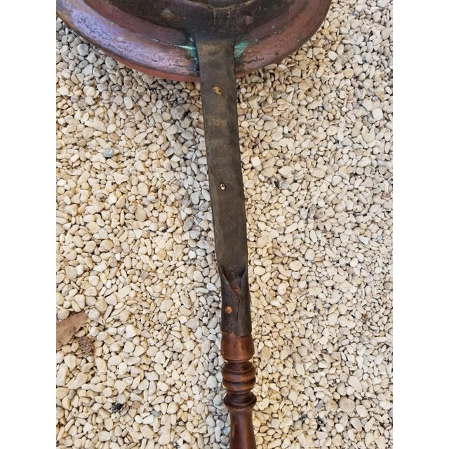 Early 19th C French Copper Clad Bed Warmer For Sale - Image 4 of 9