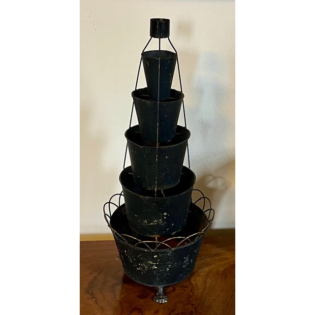 Antique 19th Century French Tole Graduated Six Tiered Tulipiere Flower Frog Centerpiece For Sale - Image 10 of 13