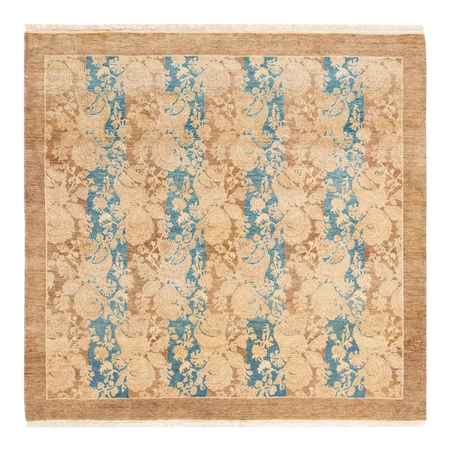 Mogul, One-of-a-Kind Hand-Knotted Area Rug - Brown, 4' 2" x 4' 3" For Sale