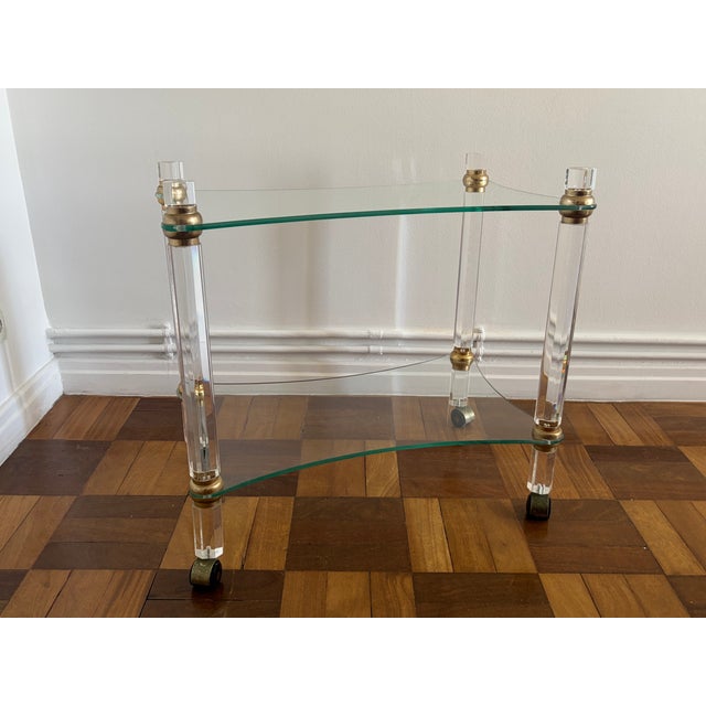 Acrylic and Glass Cocktail Trolley, 1970s For Sale - Image 4 of 6