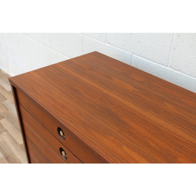 Mid-Century Modern 6-Drawer Walnut Dresser by United Furniture | Refinished Credenza, Circa 1960s For Sale - Image 14 of 18