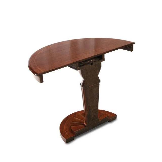 Demi Lune Tables in Mahogany, 1900s, Set of 2 For Sale - Image 3 of 7
