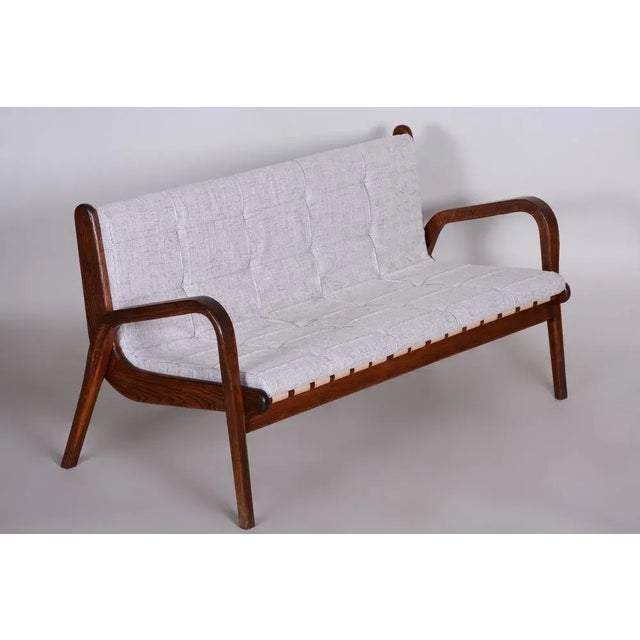 Mid-Century Brown Sofa in Beech by Jan Vanek, 1950s For Sale - Image 6 of 10