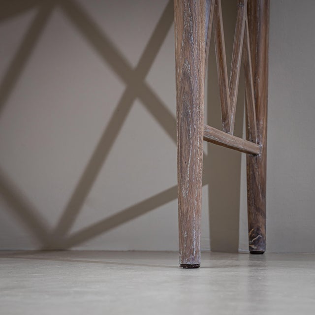 Gray Pair of Mid-Century Modern Desks in Limed Oak, Lattice Design, 1950s For Sale - Image 8 of 14