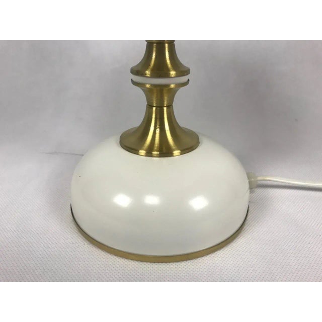 Mid-Century Modern Mid-Century Milk Glass and Brass Table Lamp from Napako, 1960s For Sale - Image 3 of 8