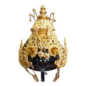 Tim Yip Oscar Winner Royal Crown Sculpture King & I Broadway Prop Gold Leaf Asian Art Headdress