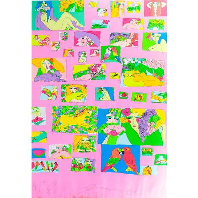 Modern Walasse Ting, Things I Like (Rose), Screen Print For Sale - Image 3 of 10