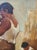 Mid-Century Modern Willem Van Den Berg Rare Vintage 1960's Oil Painting Stone Masons in a Quarry For Sale - Image 3 of 15